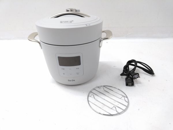 ◆ A-Stage 圧力式電気鍋 Re・De・Pot PCH-20LW ホワイト 2L 家電 鍋 調理器具 料理 2021年製 0223A10 @100 ◆の画像1