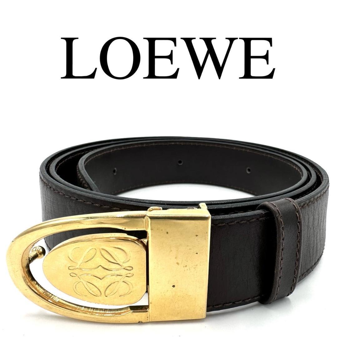 LOEWE ロエベ ベルト アナグラム ロゴバックル ワンポイントロゴ レザー_画像1