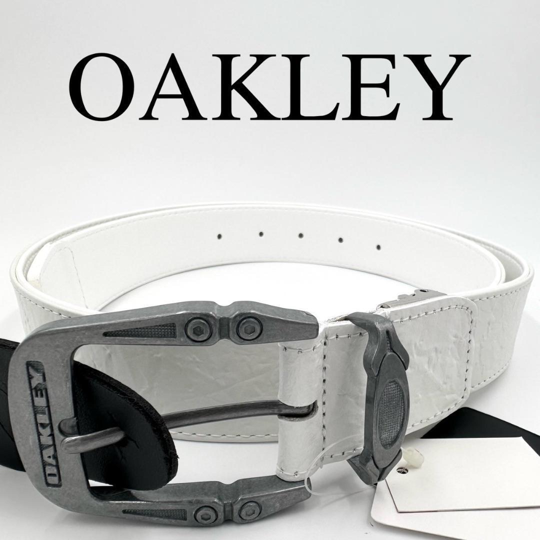 OAKLEY オークリー ベルト ロゴバックル ホワイト レザー タグ付き