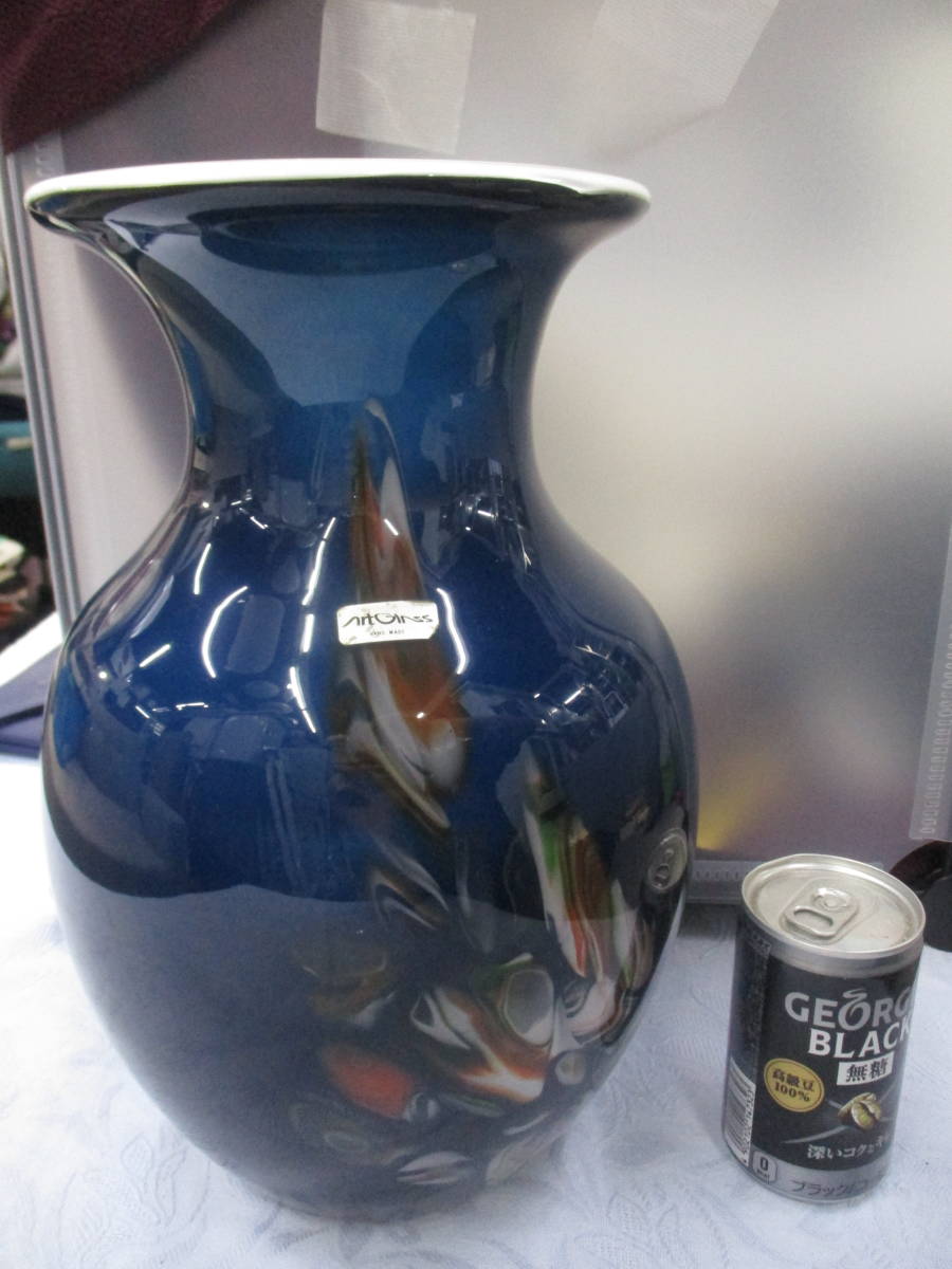 手作りガラス花瓶　ＡｒｔＧｌａｓｓ　検　インテリア小物　花器　工芸ガラス　工芸品_画像1