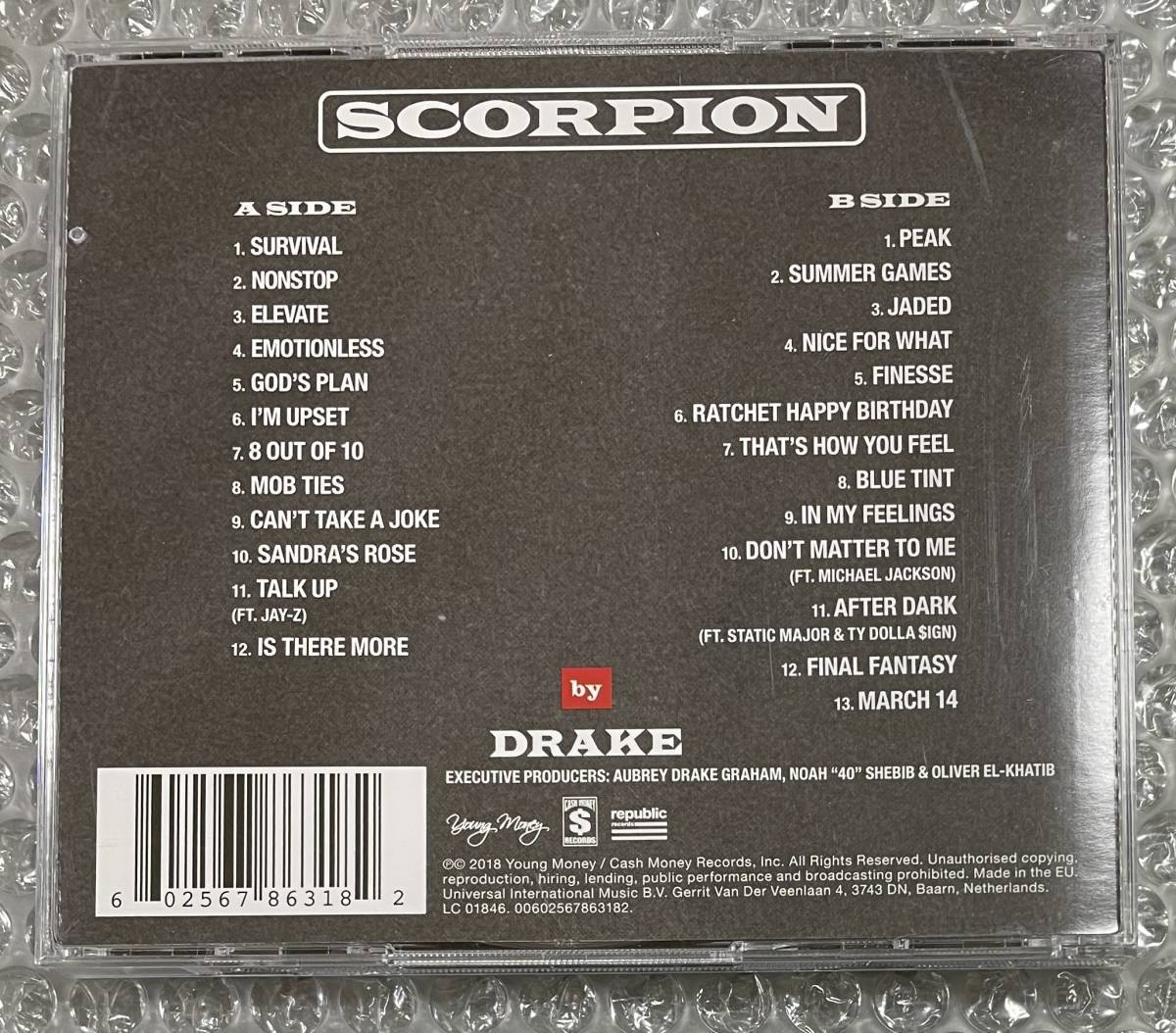 32 Drake Scorpion 2CD Jay-Z Michael Jackson Ty$ Static Major Hip Hop Funk Soul Contemporary R&B Pop Canadian Rap 中古品_画像2