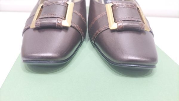 ■MIHAMA ミハマ Les Chaussures YOKOHAMA MOTOMACHI 靴 シューズ ヒール レザー ブラウン レディース 23.0㎝ 元箱付 未使用品■Y④の画像8
