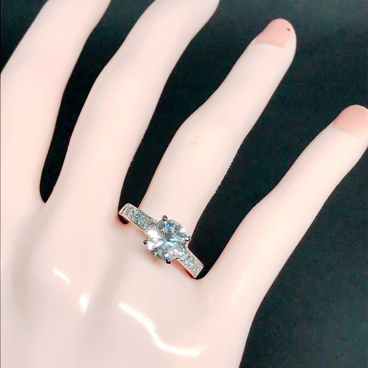 計2.361ct ソリティア エタニティ ダイヤモンドリング 2.001ct 0.36ct PT900 大粒 ダイヤ 2ct 鑑定書付き_画像7