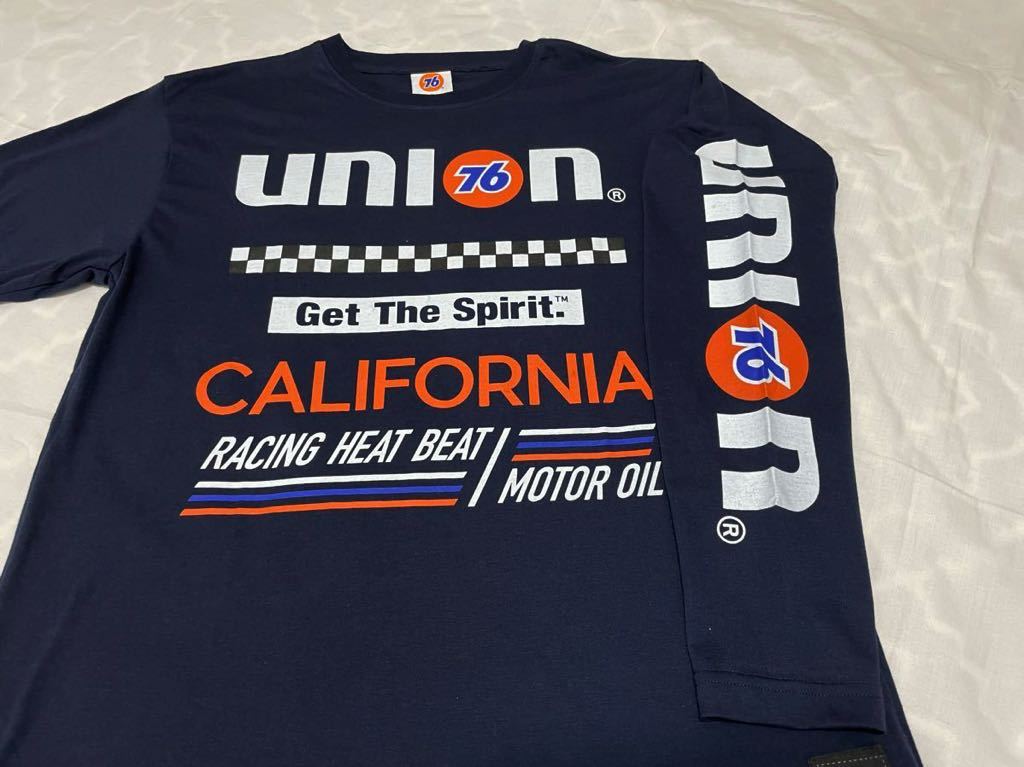 ●大きいサイズ　3L●新品●union 76 カジュアル　ムネ・袖ラインロゴ　ロンT●紺_画像3