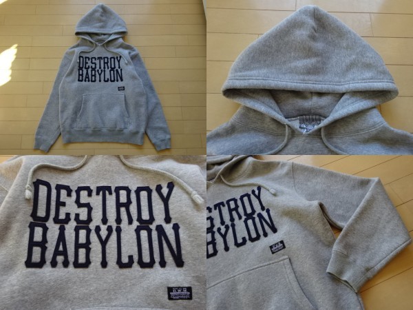 【FIVE-O】DESTROY BABYLON スウェットパーカー グレー SIZE:MEDIUM (ファイブオー)_画像5