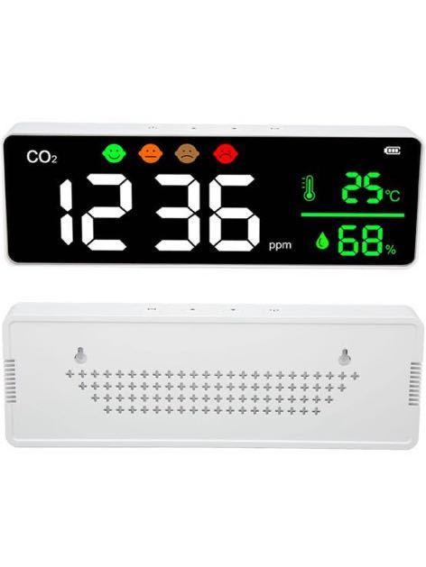 259(空気質モニター 壁掛け 高精度CO2濃度検出器 LEDスクリーン 4段階表示 デジタル_画像4