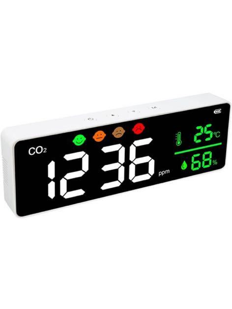 259(空気質モニター 壁掛け 高精度CO2濃度検出器 LEDスクリーン 4段階表示 デジタル_画像1