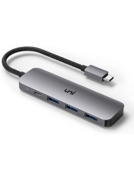298(USB Cハブ、uni 4-in-1 USB Cアダプター 3つのUSB 3.0ポート付き 100W USB-C PD充電ポート Thunderbolt 3 USB Type C - USB 3.0の画像1