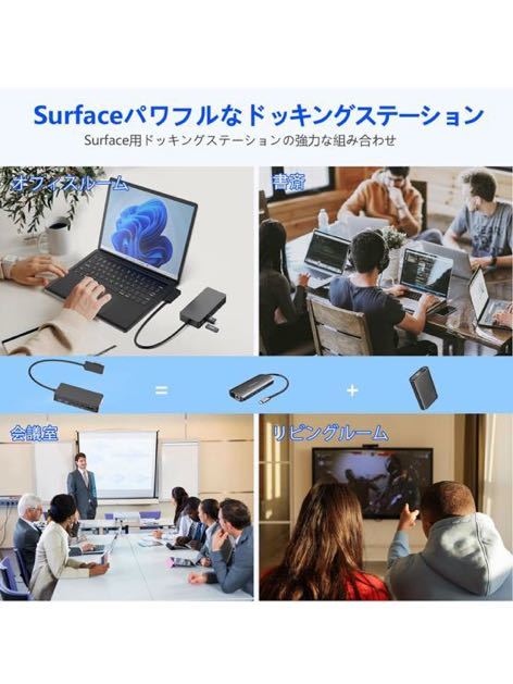 310(マイクロソフト Surface ドック Surface Dock トリプルディスプレイ(4K HDMI*2+VGA), Surface ドッキングステーション _画像8