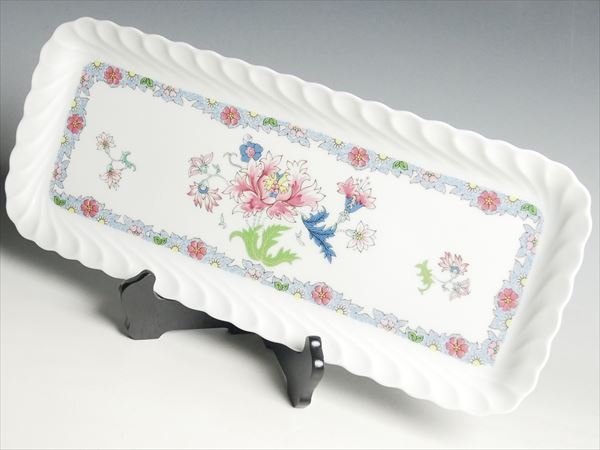 k353 アビランド リモージュ 花絵 ① サンドイッチ トレー プレート 大皿 36cm_画像1