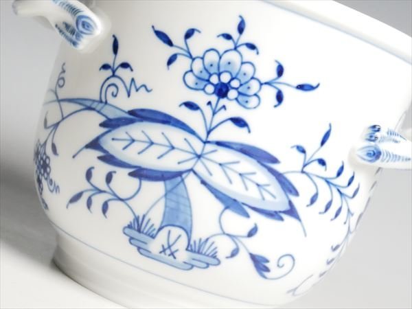 k495 Meissen マイセン ブルーオニオン ベース ボトル クーラー アイスペール キャッシュポット 鉢カバー 飾鉢 飾壷 小物入れ_画像2