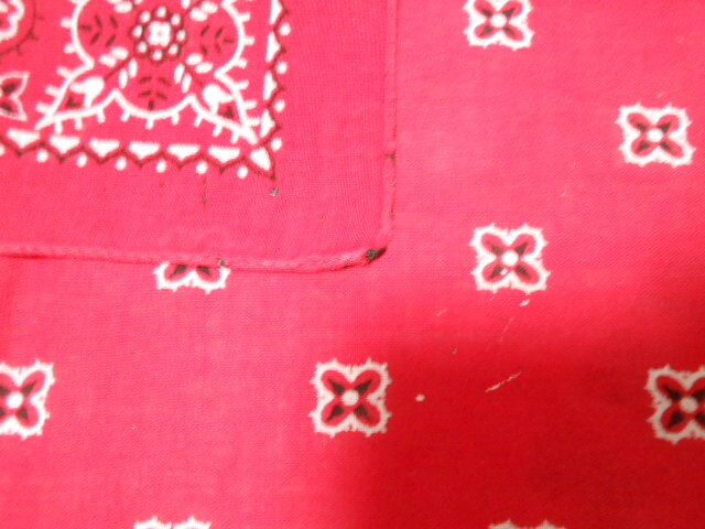  Vintage USA made TUSIDE print bandana red red RN13961 50~60 period America made outside fixed form shipping possibility ⑤