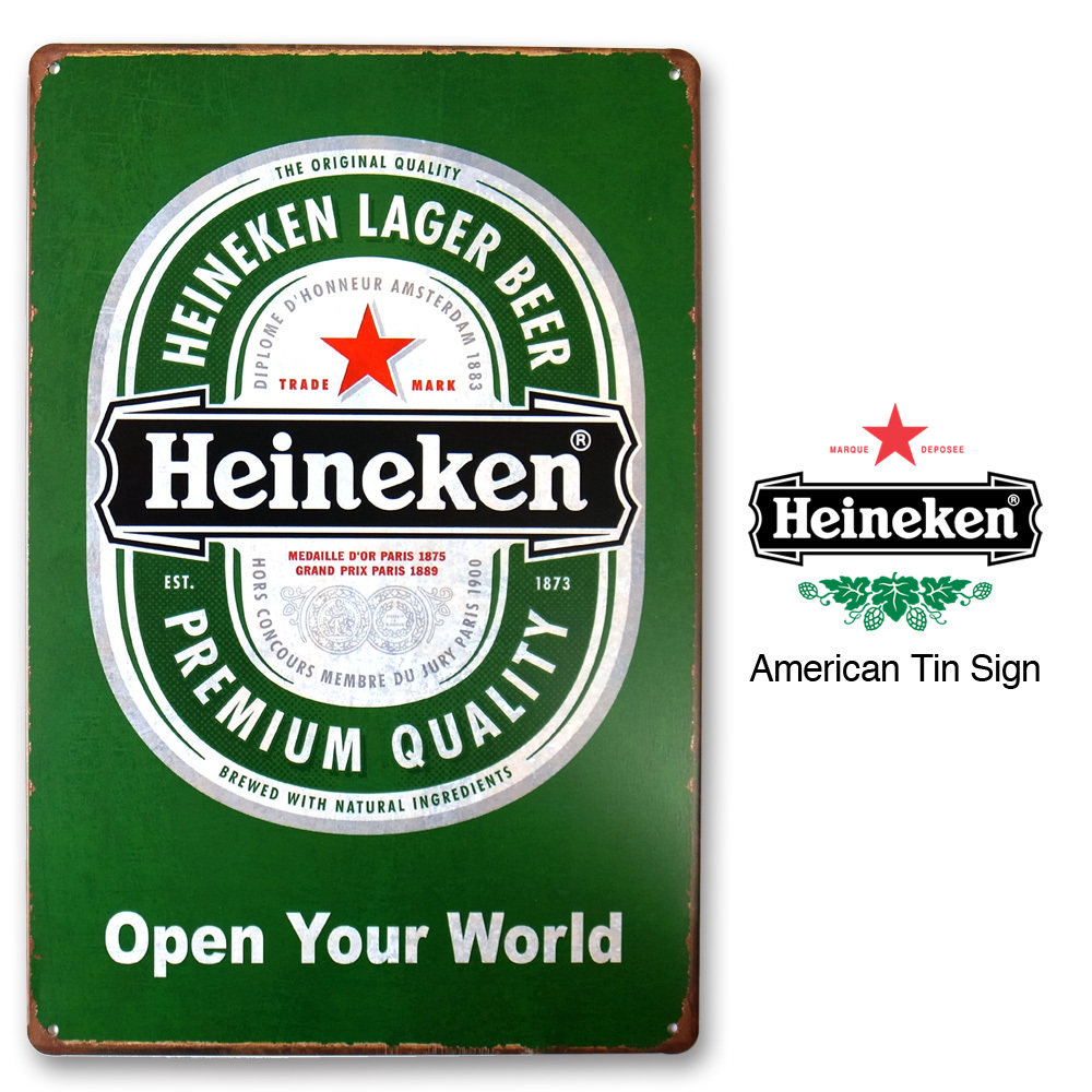 ハイネケン ビール ブリキ看板 20cm×30cm アメリカン雑貨 Heineken_画像2