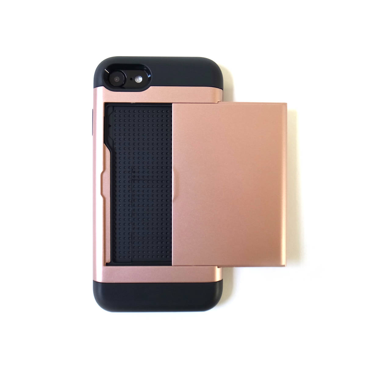 カード収納 iPhoneケース ピンクゴールド iPhoneSE 第2世代 第3世代 iPhone7 iPhone8 対応 液晶フィルム付きの画像6