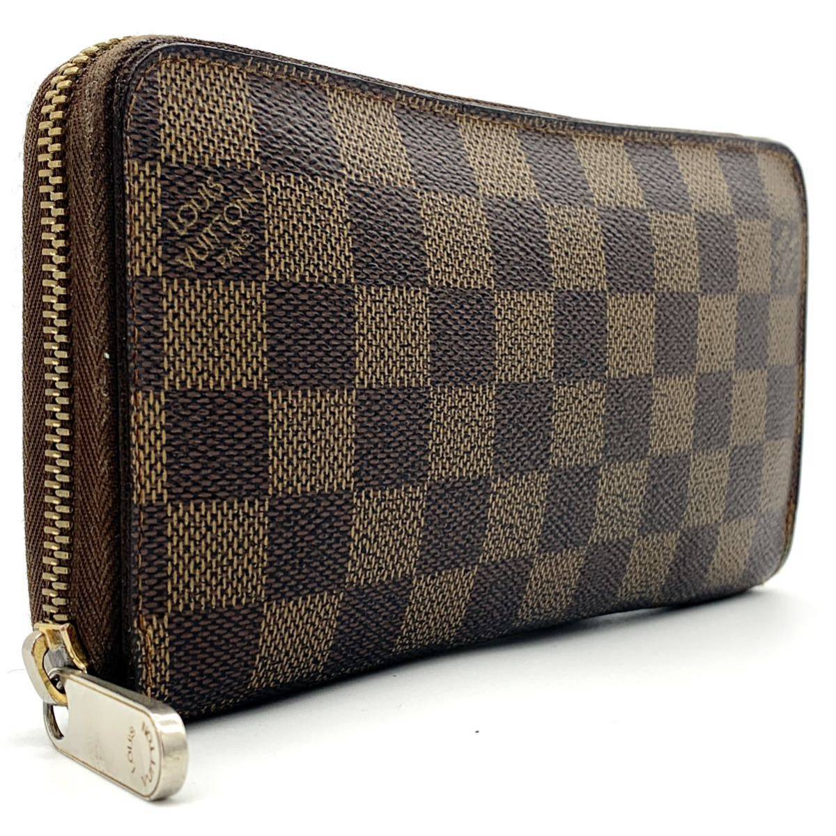 【極美品】ダミエ エベヌ LOUISVUITTON ルイヴィトン 長財布 ジッピーウォレット ラウンドファスナー ジップ メンズ レディース N60015 1円_画像1