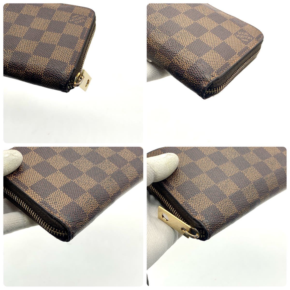 【美品】LOUISVUITTON ルイヴィトン ダミエ エベヌ 長財布 ジッピーウォレット ラウンドファスナー ジップ メンズ レディース N60015 1円_画像4