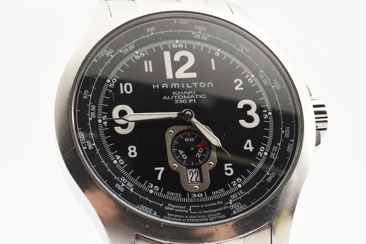 ハミルトン カーキ デイト スモセコ 裏スケ ラウンド 自動巻き メンズ 腕時計 HAMILTON