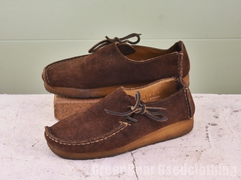 X738◆クラークス Clarks レディースシューズ スウェード 茶 ブラウン 7M 24cm_画像1