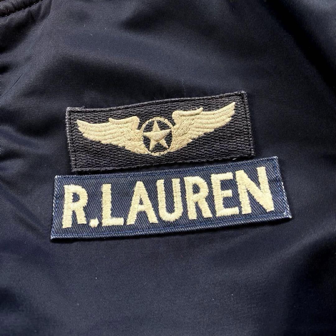 ポロラルフローレン 現行品 MA-1 ボンバージャケット スカジャン ネイビー POLO RALPH LAUREN フライトジャケット ミリタリー 軍モノ 紺色_画像5