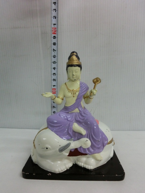普賢菩薩 仏像 高さ約17㎝ 重量約1,087g 仏教美術 陶器 置き物_画像4