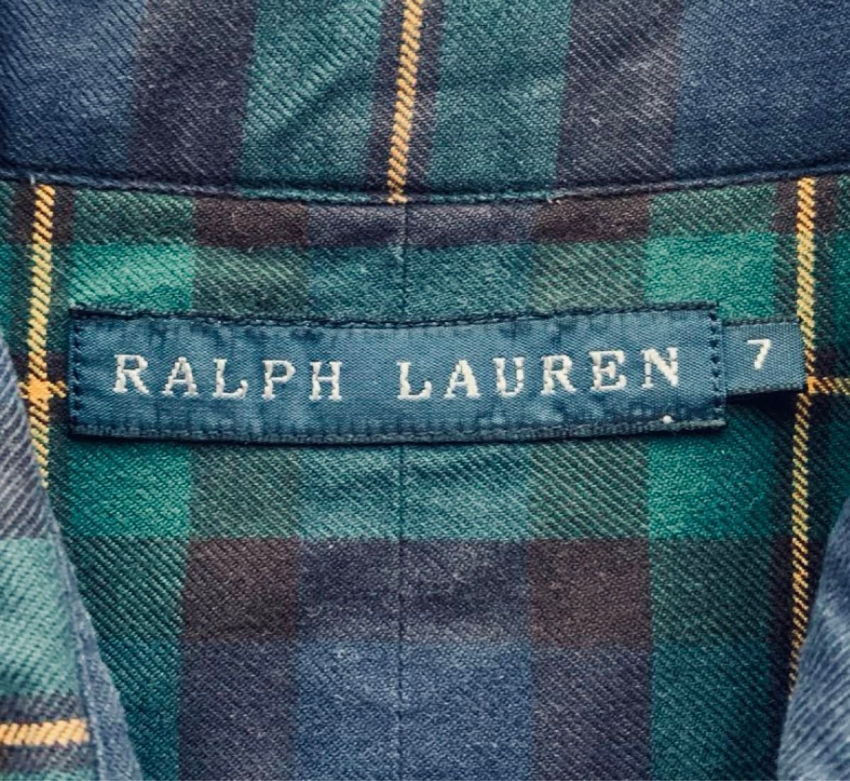 POLO Ralph Lauren ポロ ラルフローレン エンブレム スコッチ チェックタータン シャツ ブラウス カフス ポニー