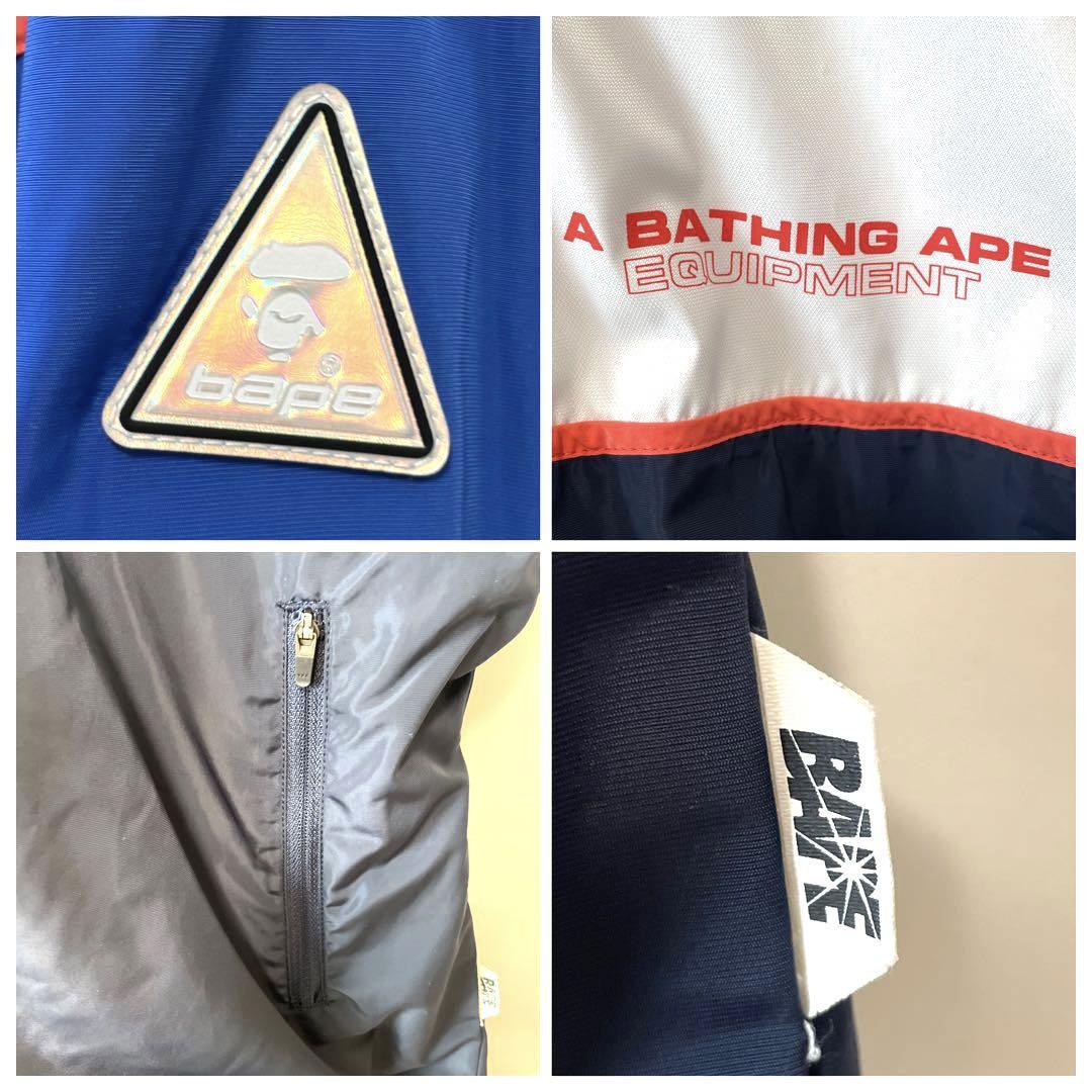 希少★XLサイズ★A BATHING APE アベイシングエイプ BAPE ベイプ フード付き ナイロンジャケット マウンテンパーカー ブルゾン ロゴ_画像9