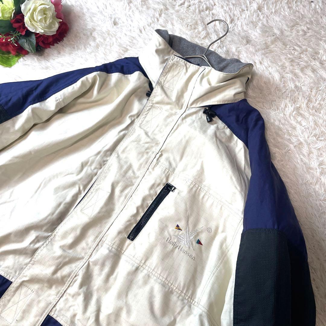 入手困難/良品/90s旧ロゴ/HELLY HANSEN ヘリーハンセン/マウンテンパーカー マウンテンジャケット 中綿 刺繍ロゴ ゆるだぼ メンズ 5XL相当_画像3