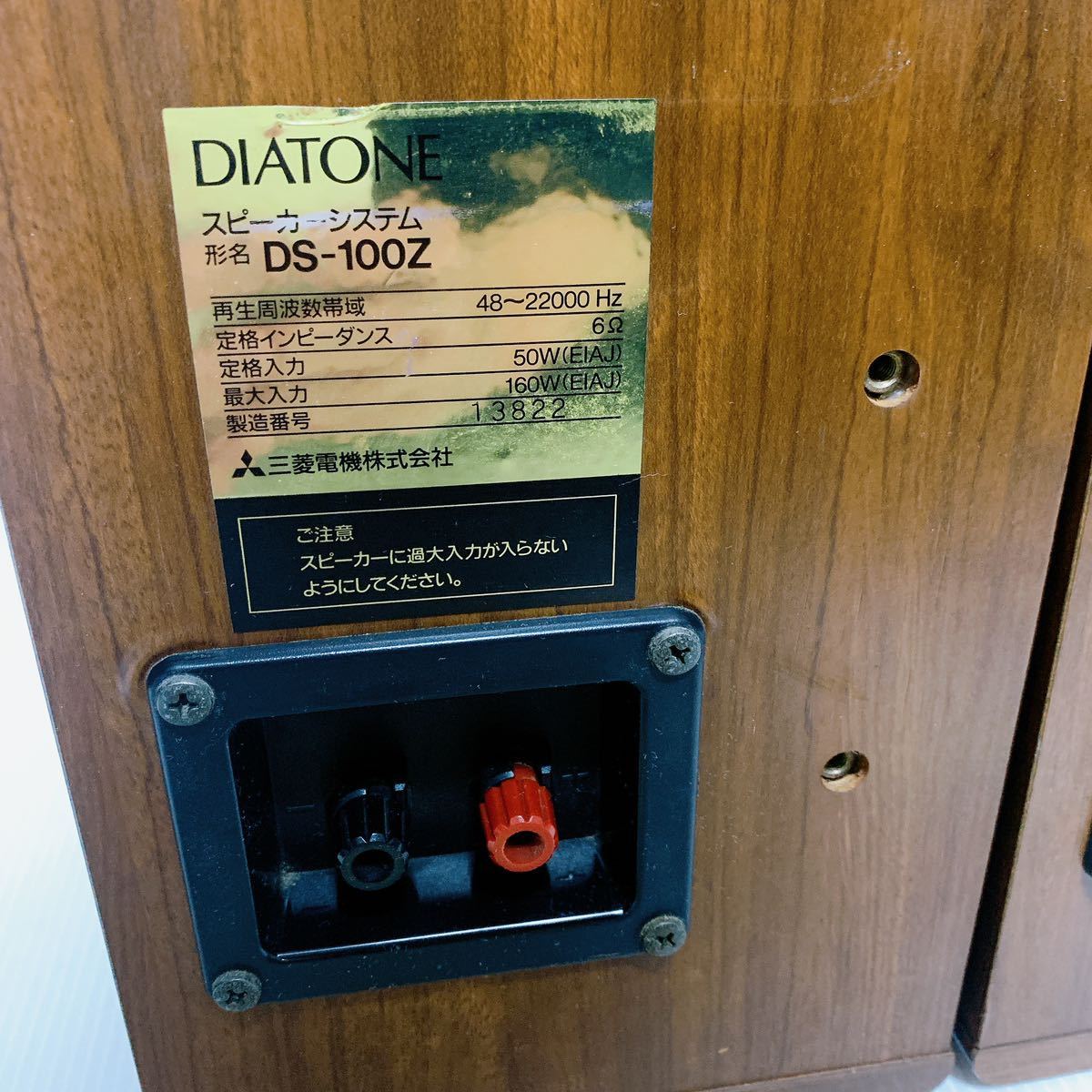 DIATONE スピーカーシステム DS-100Z ブックシェルフ型 ペアスピーカー 木目 ダイアトーン 美品 希少レアの画像10