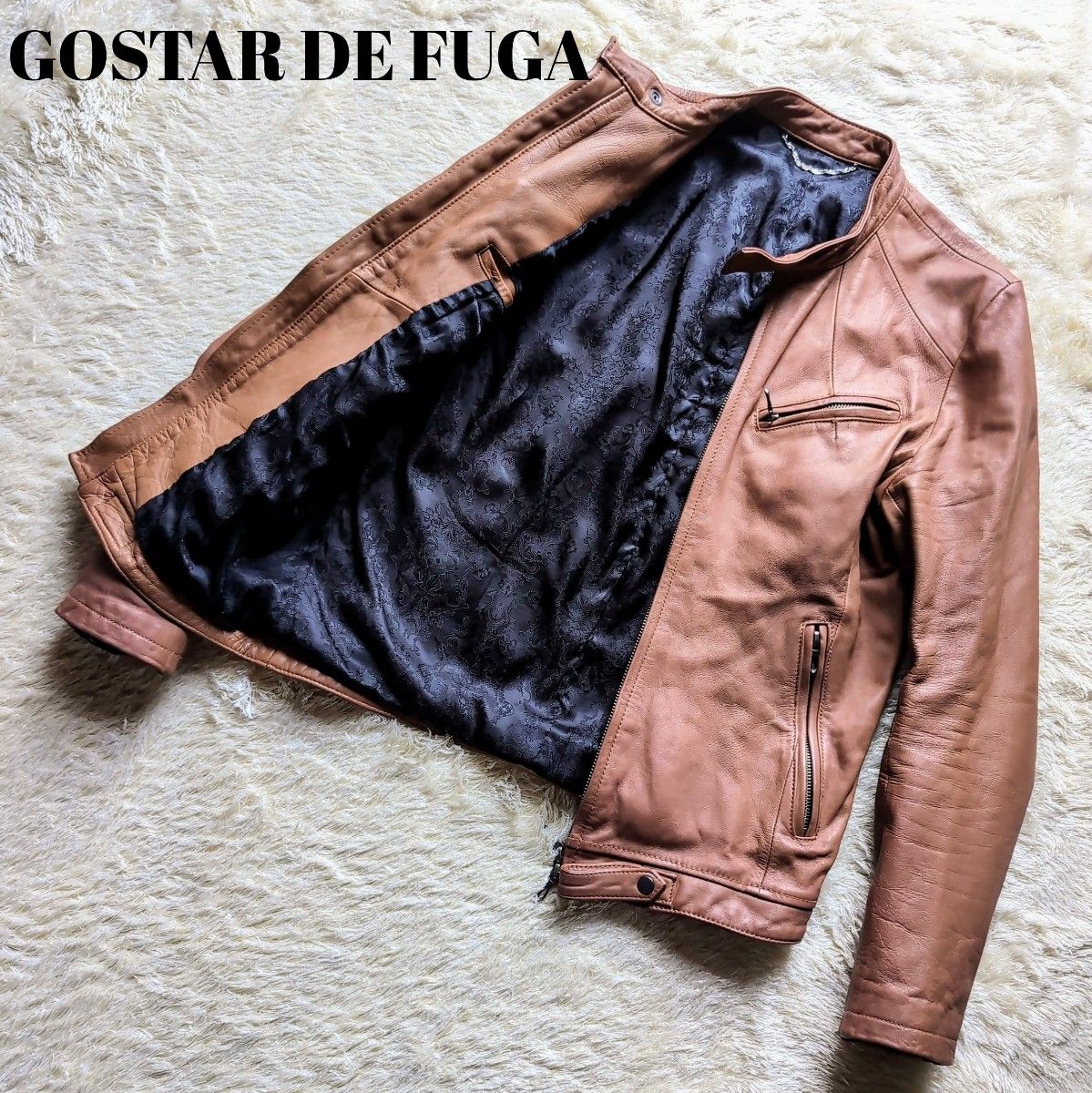 GOSTAR DE FUGA レザージャケット 46 S~M ホースレザー 馬本革 シングルライダースジャケット メンズ アウター