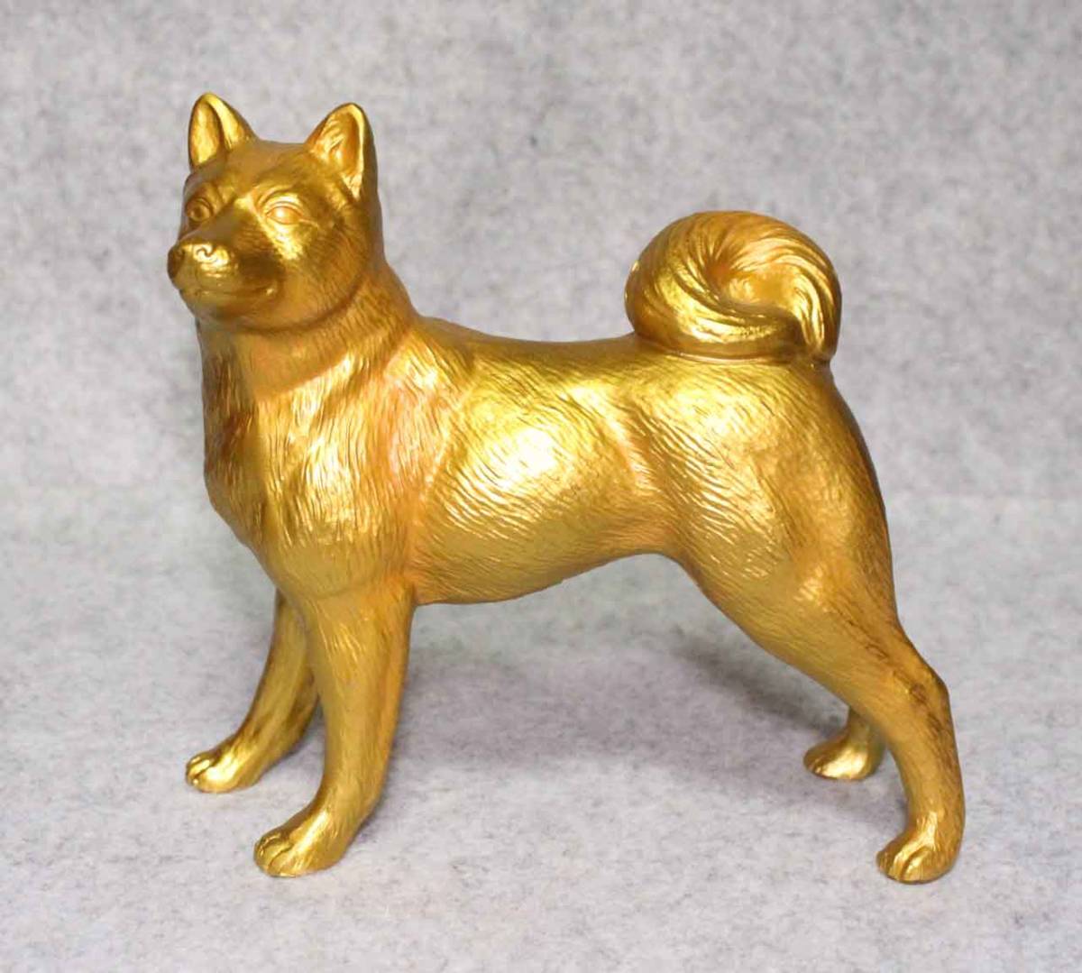金属工芸◆犬　置物　金色◆イヌ　gold color dog 20cm 非鉄金属製_画像8