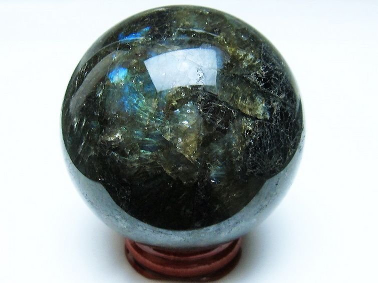 誠安◆天然石最高級品ラブラドライト丸玉 64mm [T484-2527]_画像3