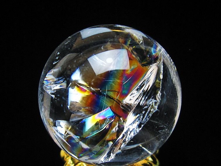 誠安◆超レア最高級超美品天然虹入りヒマラヤ水晶丸玉 24mm [T317-4082]_画像3