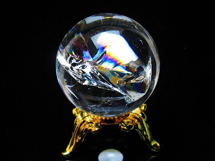 誠安◆超レア最高級超美品天然虹入りヒマラヤ水晶丸玉 24mm [T317-4082]_画像1