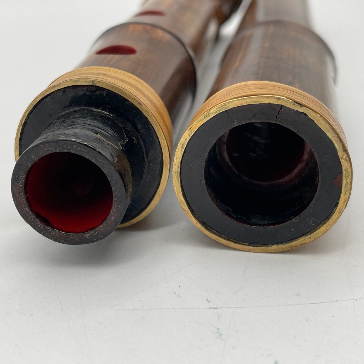 ω希少【尺八竹峰550mm 1尺8寸55.0cm 都山流三日月型金一線籐巻き ω希少【尺八竹峰550mm 1尺8寸55.0cm 都山流三日月型金一線籐巻き