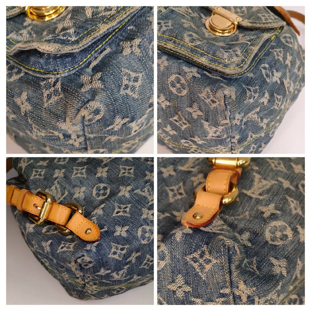 Σ希少品【LOUIS VUITTON ルイ ヴィトン サック アド M95056 モノグラム デニム リュックサック バックパック ブルー スペイン】OK16597_画像3