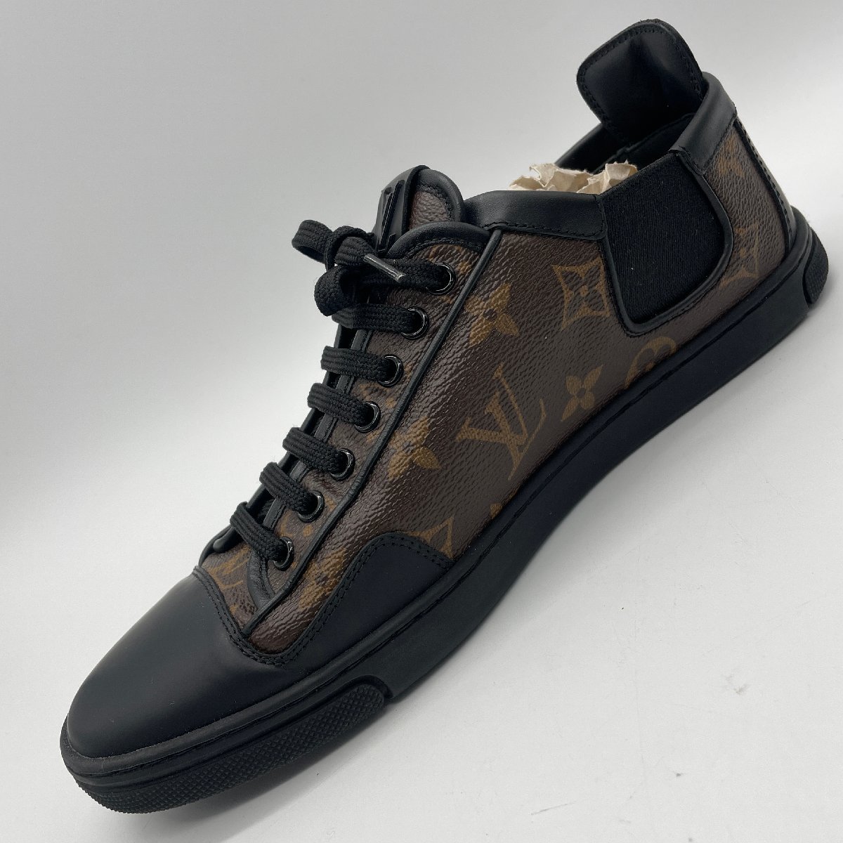 ω美品【LOUISVUITTON ルイヴィトン サイドゴア モノグラムマカサー ブランドスニーカー 靴 Size5ハーフ 25.0cm メンズ レディース】TK1843の画像9