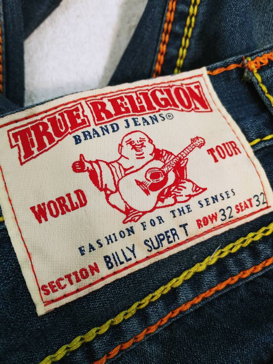 美品 トゥルーレリジョン TRUE RELIGION デニムパンツ BILLY SUPER T ROW32 SEAT32_画像5