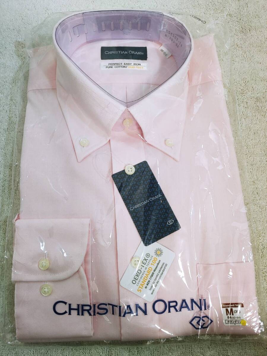 未使用タグ付き クリスチャンオラーニ ボタンダウンシャツ ピンク M_画像1