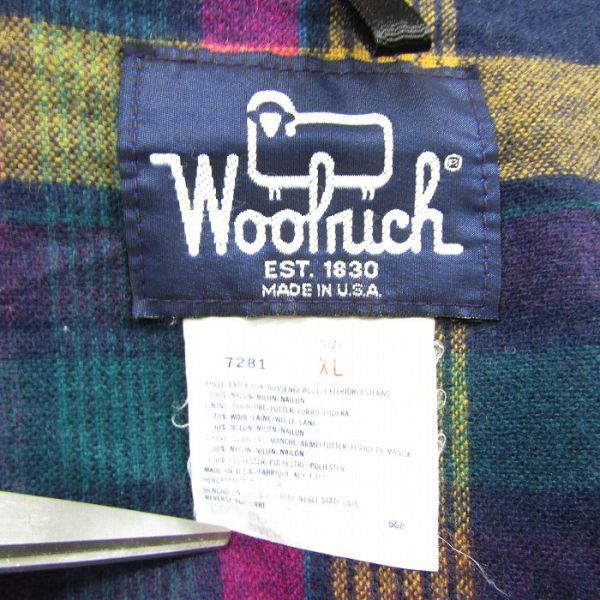 80s USA製 ビックサイズ XL Woolrich マウンテン パーカー ナイロン ジャケット エメラルドグリーン ウールリッチ 古着 ビンテージ 3F1012_画像3