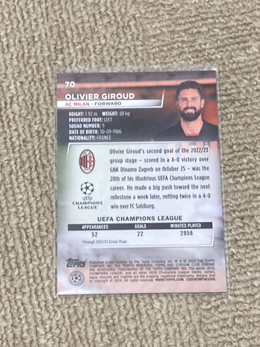 Topps STADIUM CLUB Chrome 2023 OLIVIER GIROUD_画像2