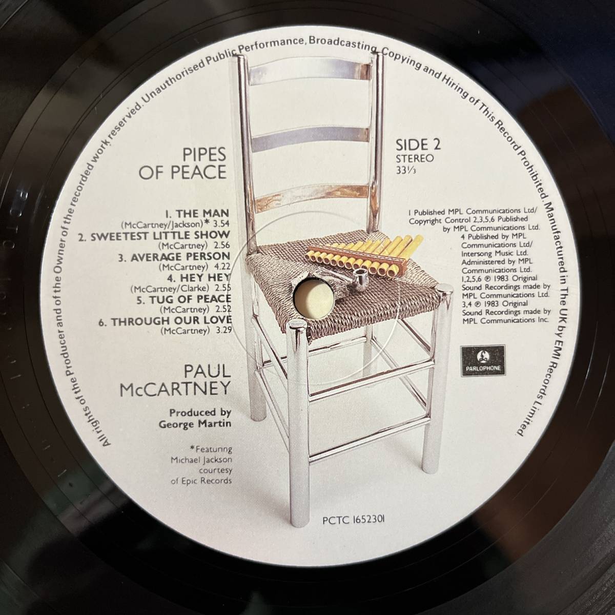 UKオリジナル LP Paul McCartney Pipes Of Peace Parlophone PCTC 1652301 見開きジャケの画像6