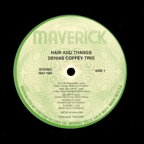 USプレスLP！シュリンク付 Dennis Coffey Trio / Hair And Thangs【Maverick MAS-7002】デニス・コフィ ガレージ・ファンク サンプリング_画像2