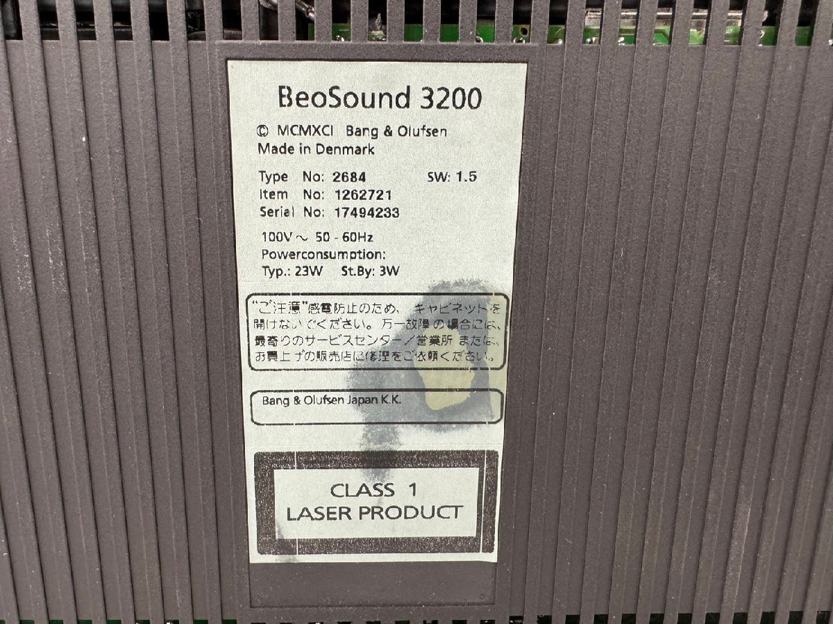 □t2233　現状品★B＆O　 Bang＆Olufsen　バングアンドオルフセン　beosound 3200　CDプレーヤー　本体のみ_画像9