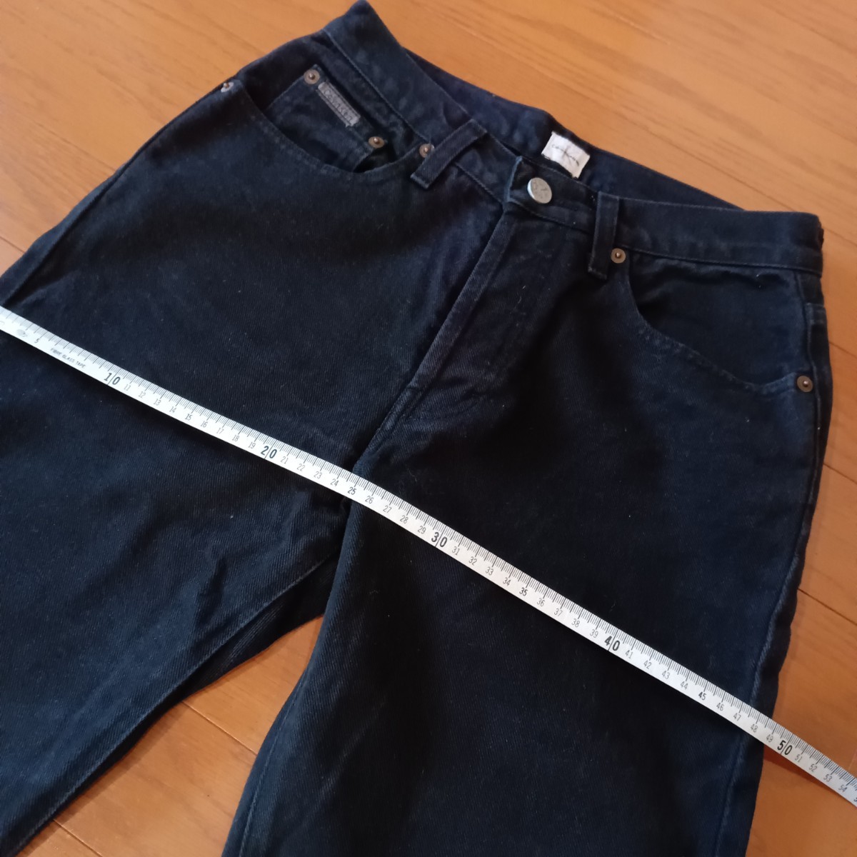 Calvin Klein カルバン・クライン ブラックジーンズ BLACKJEANS ボタンダウン 5サイズ 平置きウエスト 35　股下74　中古品512 コットン100%_画像4