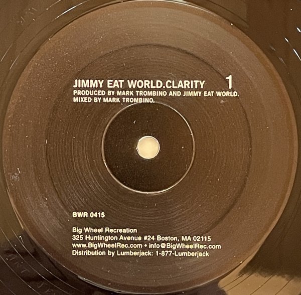 美盤！USオリジナル / JIMMY EAT WORLD/ Clarity / 1999年盤 LP ２枚組 / Big Wheel Recreation / emo エモ オルタナ_画像4