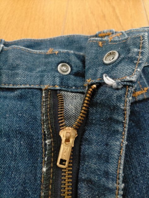 状態良好 70s ビンテージ Lee GEMINI REVERSIBLE JEAN リー リバーシブル バタフライTALONジッパー ベルボトム デニムパンツ W29程度_画像5