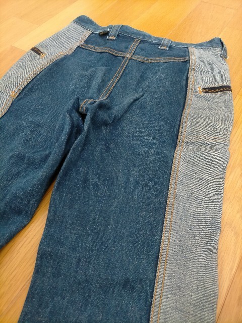 状態良好 70s ビンテージ Lee GEMINI REVERSIBLE JEAN リー リバーシブル バタフライTALONジッパー ベルボトム デニムパンツ W29程度_画像8