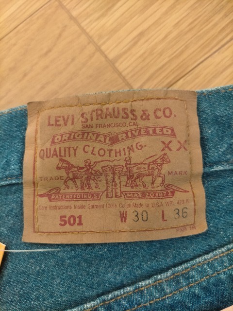 新品 デッドストック 90s USA製 ビンテージ 92年 Levi's501-0000 リーバイス501 デニムパンツ ストーンウォッシュ W30L36★ジーンズ505_画像4