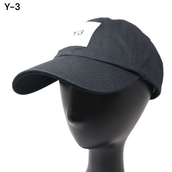 Y-3 ワイスリー ヨウジヤマモト GT6379 【SQUARE LABEL CAP】 スクエア ロゴ キャップ 帽子 Sz.58cm　メンズ 黒　I4G00021_1#U_画像1
