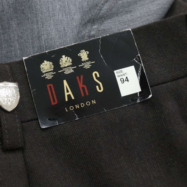 【新品 未使用】 DAKS LONDON ダックス ロンドン 通年 タック スラックス パンツ Sz.94　メンズ 日本製 大きいサイズ　I4B00231_2#R_画像8